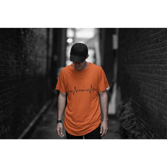 POSH Heartbeat Orange Graphic T-Shirt - Picture 2 of 4